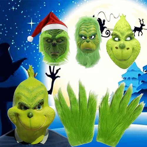 Grinch mask gloves set kids - grinch,